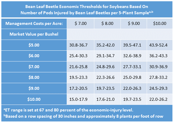 Bean Leaf Beetle Economic Thresholds 